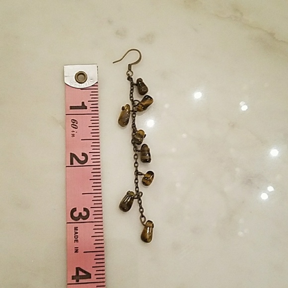 Tigereye Teardrop Dangle Earrings - Picture 3 of 3